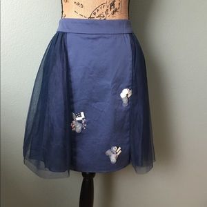 NWT Cynthia Rowley 8 slate navy blue tulle skirt